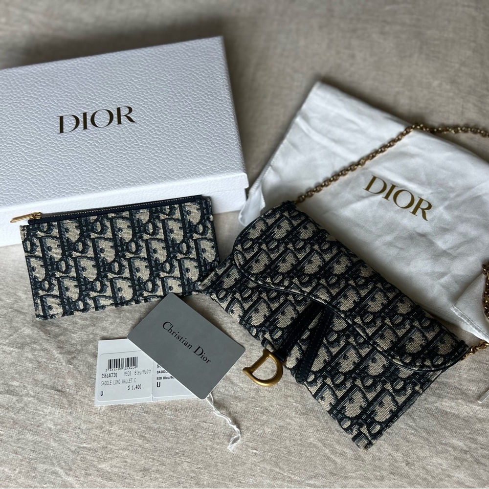 Dior Long Saddle Wallet with Chain